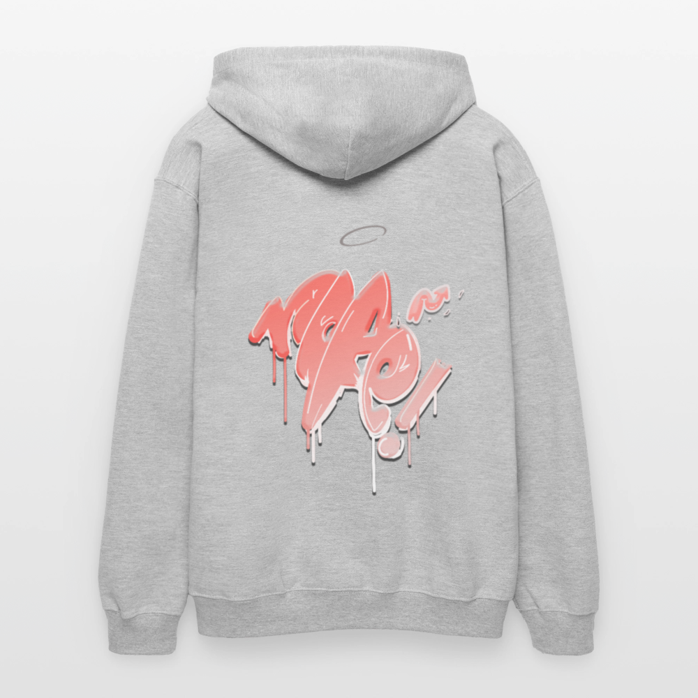 Sweat à capuche "Nope" - gris clair chiné