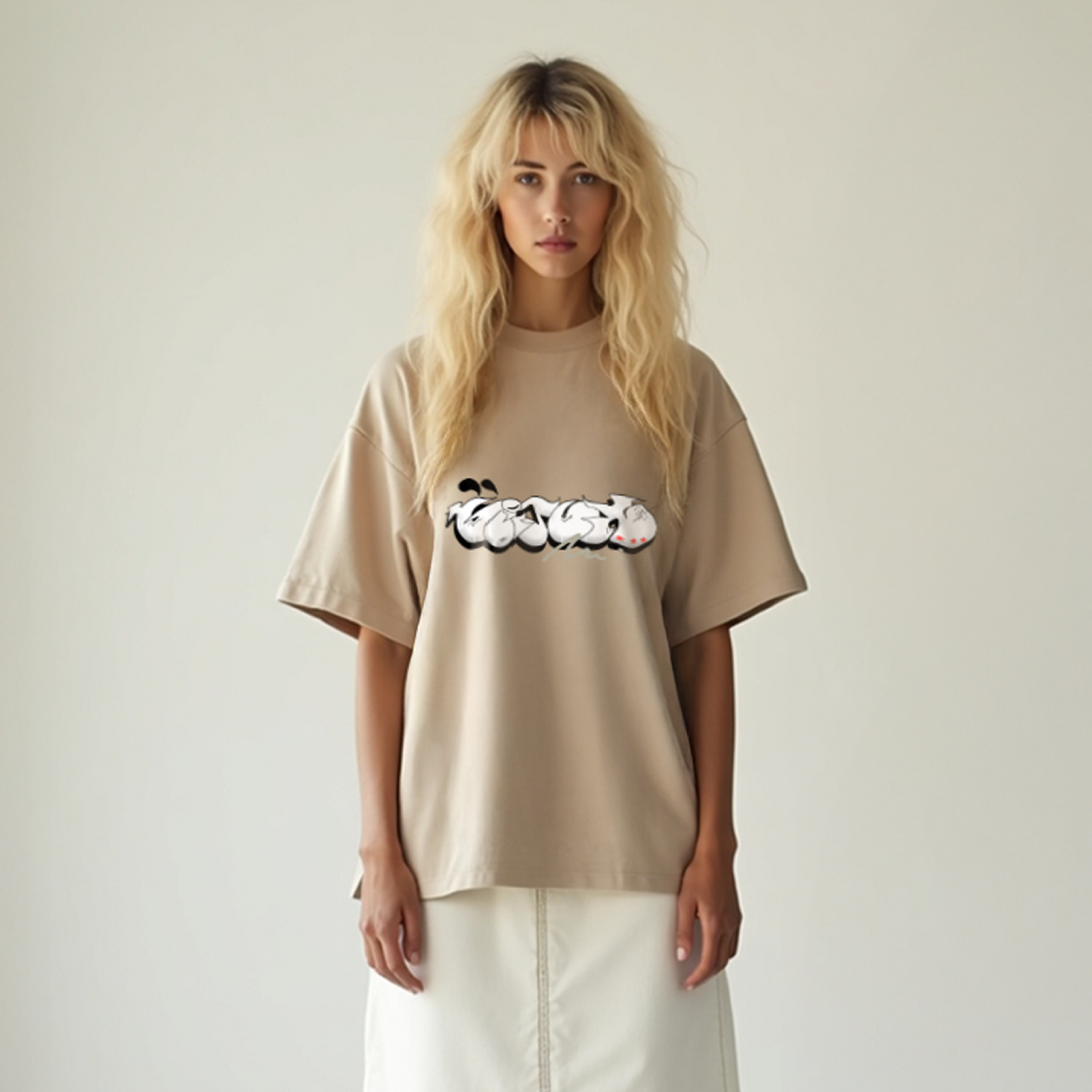 T-shirt bio "White glitch"