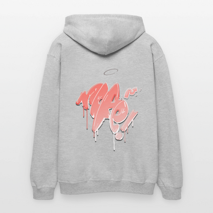 Sweat à capuche "Nope" - gris clair chiné