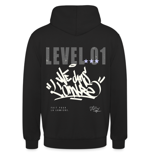 Sweat-shirt à capuche unisexe LEV 01 - noir