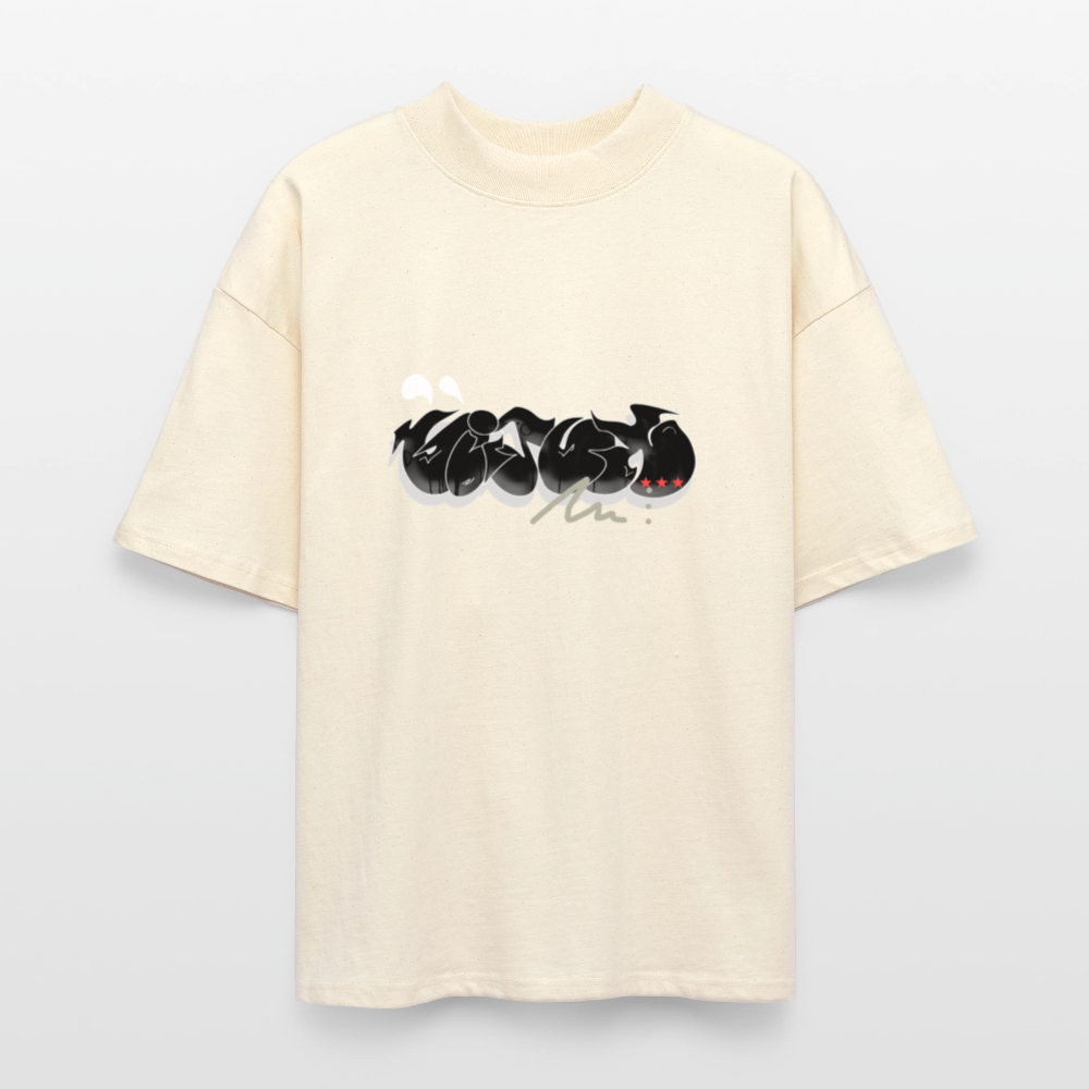 T-shirt bio "Black glitch" - blanc gris