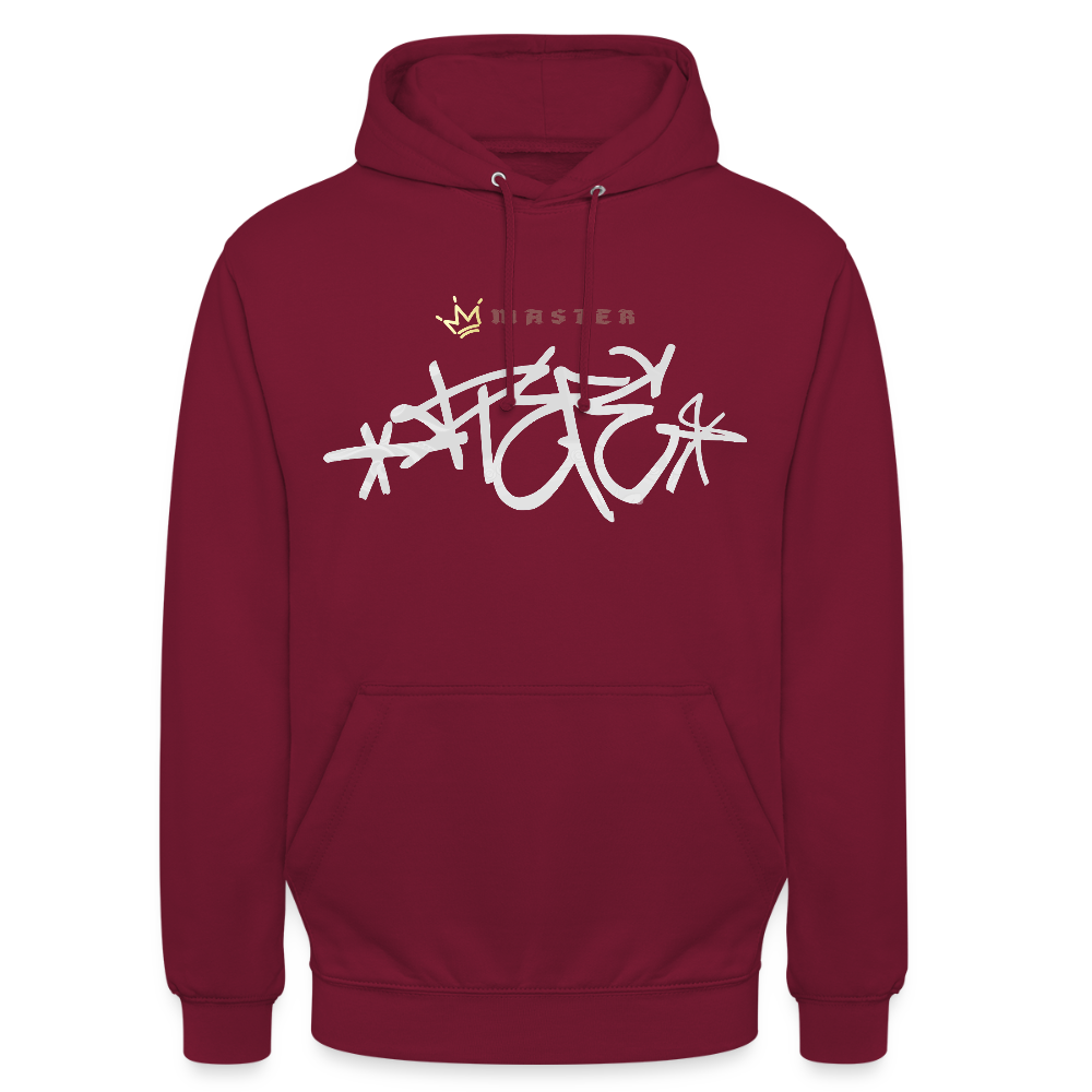 Sweat-shirt à capuche "Master piece" unisexe - bordeaux