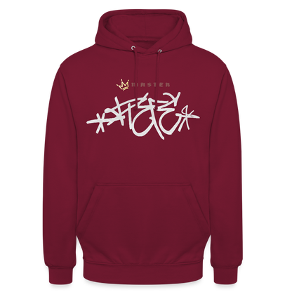 Sweat-shirt à capuche "Master piece" unisexe - bordeaux