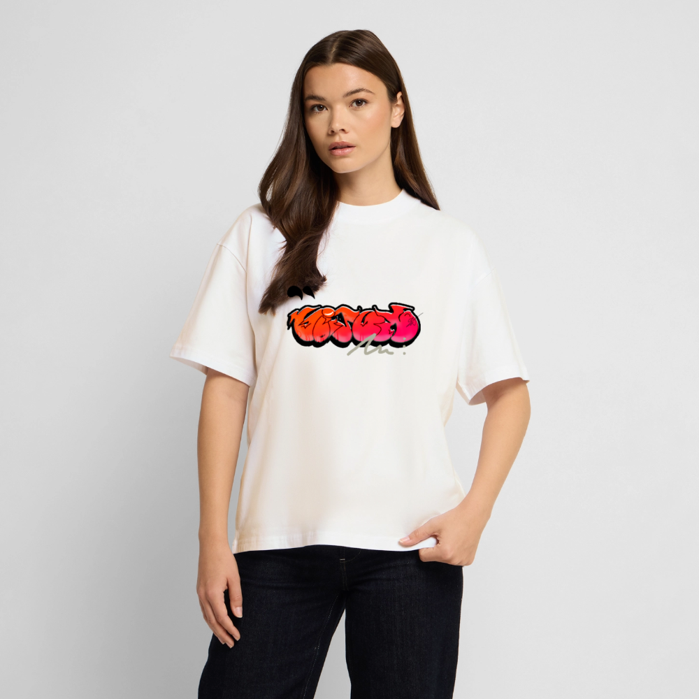 T-shirt bio "Red glitch" - blanc