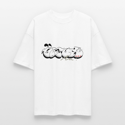 T-shirt bio "White glitch" - blanc
