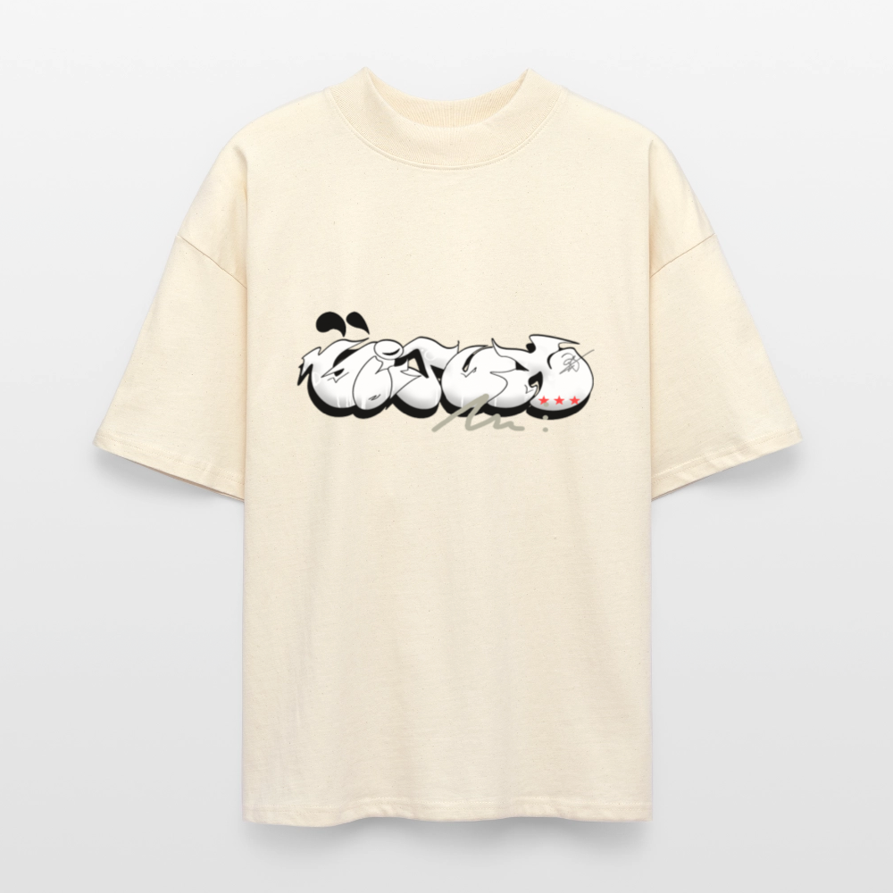 T-shirt bio "White glitch" - blanc gris