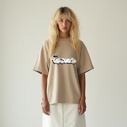 T-shirt bio "White glitch"