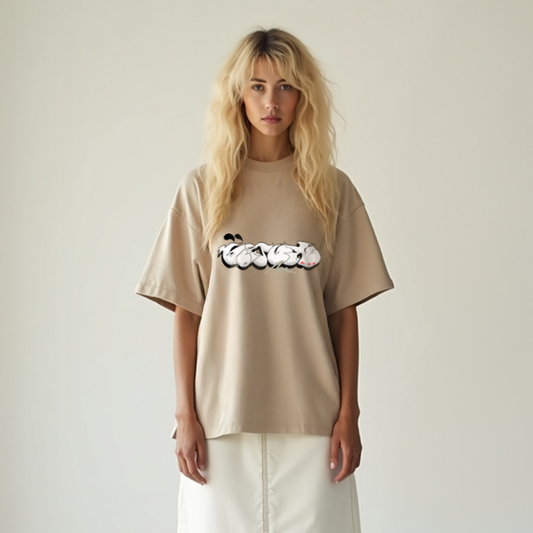 T-shirt bio "White glitch"
